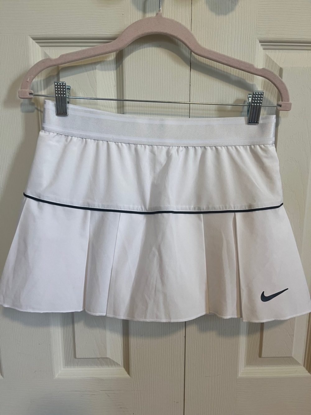 Nike White Tennis Skirt with Black Trim